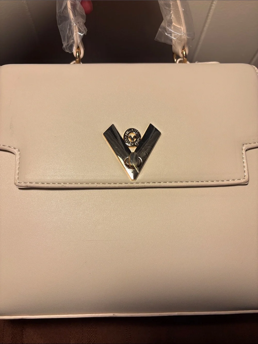 NWT Valentino Orlando Cream Satchel Crossbody & Removable Wallet Set